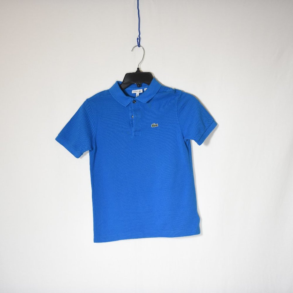 Lacoste Boys Short Sleeve Knit Royal Blue Polo. Size 12.